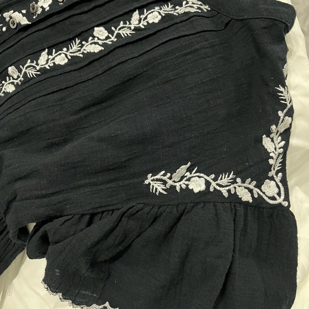 FREE PEOPLE Santiago Mini Dress Gauze Embroidered Cotton Size‎ Small, NWT's - Picture 6 of 11